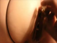 Pleasing married woman shoots inserted object from asshole during insertion play with hubby